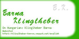 barna klinglheber business card